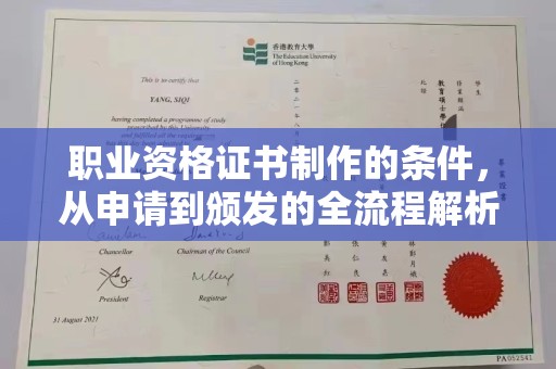 海港职业资格证书制作的条件，从申请到颁发的全流程解析